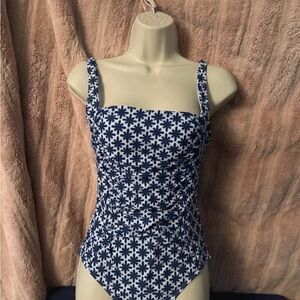 Cupshe Blue and White Patterned One Piece Swimsuit
